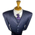 Three Buttons Bold Chalk Pinstripe Navy Blue Pinstripe Suit With Vest Three Pieces