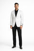 Prom Tuxedo 2026 - Men's Slim Fit Wedding & Prom Tonal Paisley White Tuxedo Jacket