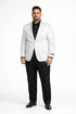 Prom Tuxedo 2026 - Men's Slim Fit Wedding & Prom Tonal Paisley White Tuxedo Jacket