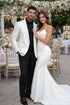 Prom Tuxedo 2026 - Men's Slim Fit Wedding & Prom Tonal Paisley White Tuxedo Jacket
