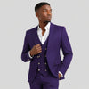 Purple and Gold Suit Peak Lapel with Vest 3 Piece suit Modern Fit