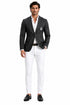 Purple Pinstripe Blazer With White Pants - Suit - Party Blazer