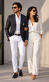 Purple Pinstripe Blazer With White Pants - Suit - Party Blazer