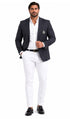 Purple Pinstripe Blazer With White Pants - Suit - Party Blazer