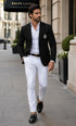Purple Pinstripe Blazer With White Pants - Suit - Party Blazer