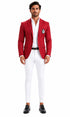 Purple Pinstripe Blazer With White Pants - Suit - Party Blazer