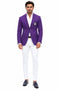 Purple Pinstripe Blazer With White Pants - Suit - Party Blazer