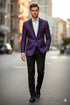 Alberto Nardoni Purple Notch Lapel Floral Sportcoat