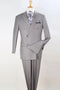 Apollo King Light Grey Wool-Feel Suit - Classic Double Breasted