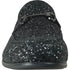 Bravo Mens Modern Glitter Sequin Prom Tuxedo Buckle Loafer in Black - Men's Dress Shoes
