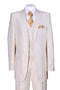 Mens 2 Button Vested Peak Lapel Shiny Sharkskin Suit in Cream