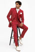 Light Red and White Pinstripe - Gangster 1920s Pinstripe Suit - Mens Fashion Suit