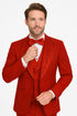 Italian Red Wool 3-Piece Modern Fit Tuxedo