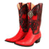 Men's King Exotic Boots Genuine Python 3x Toe Red (495vf5712)
