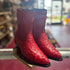 Mens White Diamond Boot Red Ostrich Boots Low Ankle