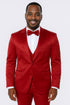 Burgundy Satin Tuxedo Set – 4-Piece Ensemble for Weddings & Proms