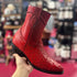 Mens White Diamond Boot Red Ostrich Boots Low Ankle