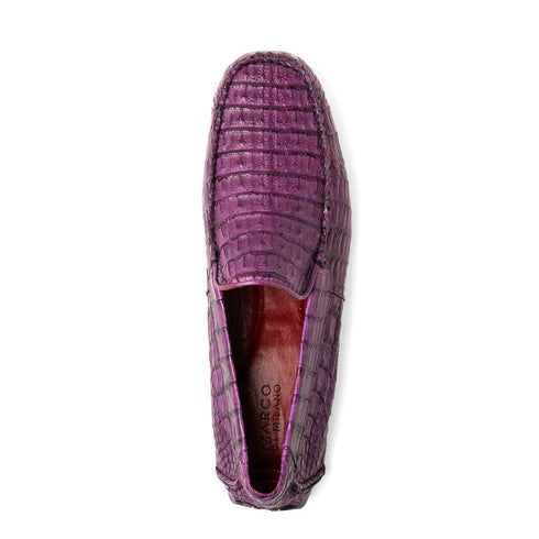 Marco Di Milano Remo Purple Caiman Crocodile Driving Shoes