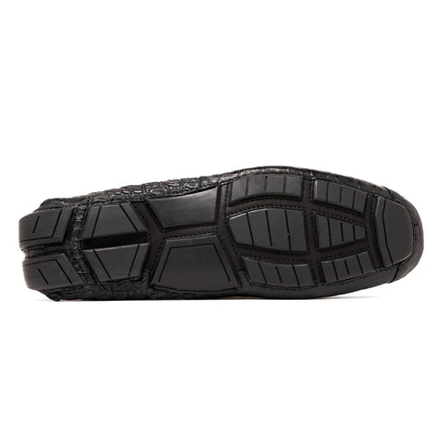 Marco Di Milano Remo Black Caiman Crocodile Driving Shoes