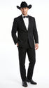 Mens 1 Button Western Cowboy Wedding Tuxedo Black