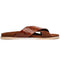 Zelli Rena Sueded Goatskin & Embossed Crocodile Slide in Cognac