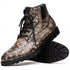 Marco Di Milano Renzo Stone Black Ostrich Lace-Up Boots