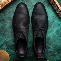 Zelli Rezza Italian Suede Chukka Boot in Black with Vibram Sole