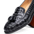 Zelli Riviera Woven Calfskin Tassel Loafers in Black