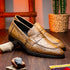 Zelli Roma Genuine Caiman Crocodile Penny Loafers in Taupe