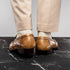 Zelli Roma Genuine Caiman Crocodile Penny Loafers in Taupe