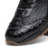 Marco Di Milano Roma Black Genuine Caiman Crocodile / Woven Leather Fashion Sneakers