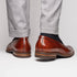 Zelli Roma Hand-Burnished Calfskin Penny Loafers in Cognac