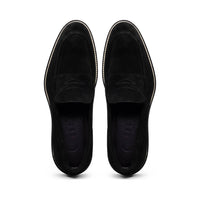 Zelli Roma Versatile Italian Suede Penny Loafers in Black