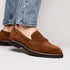 Zelli Roma Italian Suede Penny Loafers in a Beautiful Tobacco Finish