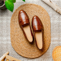 Zelli Rossi Genuine Teju Lizard Apron Toe Slip-On Loafer in Cognac