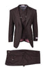 Tiglio Italian Suit - Real Wool Fabric Super 150's San Giovesse Brown, Wide Leg Suit & Vest in Color Brown