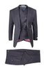 Tiglio Italian Suit - Real Wool Fabric Super 150's San Giovesse Gray, Wide Leg Suit & Vest in Color Gray