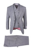 Tiglio Italian Suit - Real Wool Fabric Super 150's San Giovesse Light Gray Birdseye, Wide Leg Suit & Vest in Color Light Gray
