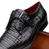 Marco Di Milano Rovigo Black Exotic Crocodile Skin Single Monk-strap Loafers