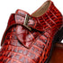 Marco Di Milano Rovigo Rustic Cognac Exotic Crocodile Skin Single Monk-strap Loafers