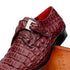 Marco Di Milano Luigi Wine Caiman Crocodile Monk Strap Dress Shoes