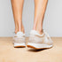 Zelli Roxi Luxury Sneaker in Taupe Suede and Smooth Calfskin