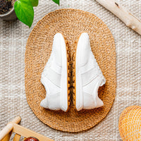 Zelli Roxi Italian Suede and Calfskin Luxury Sneaker in White