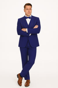 Royal Blue Italian Wool 3-Piece Modern Fit Tuxedo