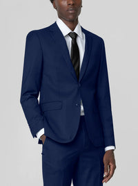 Mens Two Button Royal Blue Birdseye Suit