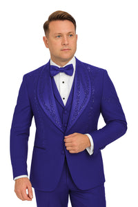 Royal Blue Italian Wool 3-Piece Modern Fit Tuxedo