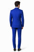 Mens Royal Blue Tuxedo - Men's Vested Satin Trim Shawl Wedding & Prom Royal Blue Tuxedo