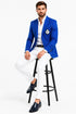 Royal Blue Pinstripe Blazer With White Pants - Suit Party Blazer