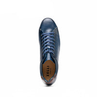 Zelli Russo Navy Calfskin and Crocodile Luxury Fashion Sneakers