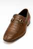 Men’s Regal Brown Slip-On Shoes – Genuine Crocodile & Calfskin Leather